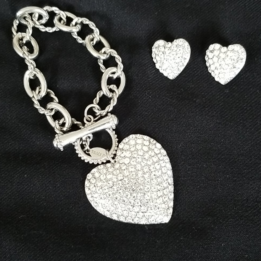 Heart Bracelet and Earrings Set
